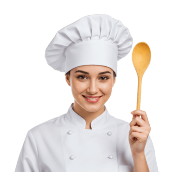 female-young-chef-in-white-uniform-holding-wooden-spoon-png